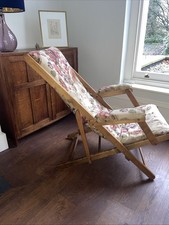 Mulberry Home Campaign Chair. Folding Chair. Wood Frame & Upholstery Seat