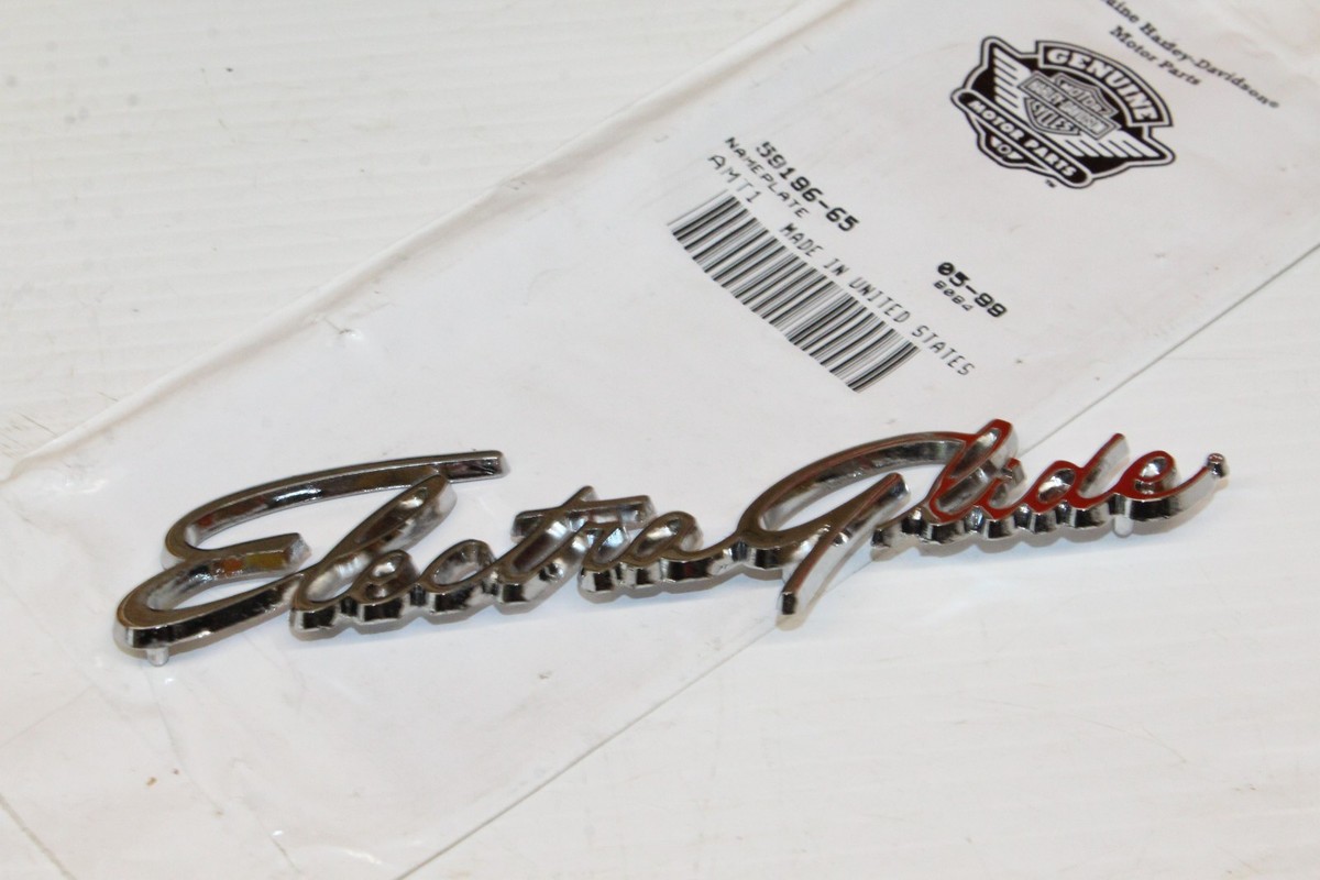 1974//ラメ Harley Electra-Glide Fender Emblem Name Plates Pair Panhead