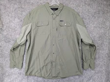 Wrangler ATG Shirt Mens 2XL Green Long Sleeve Outdoor Hiking Performance