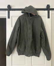 Carhartt Lined Full Zip Hooded Jacket Loose Fit Green Men's XL Tall