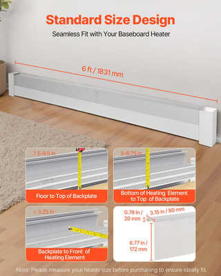 Baseboard Heater Covers, White 737