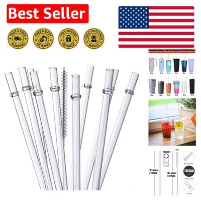 Clear Tritan Straws with Cleaning Brush   10.5 Inches, Perfect for Every Drink