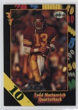 1991 Wild Card Prototype Stripes 10 Stripe Todd Marinovich Rookie RC 0w6. rookie card picture