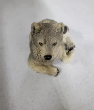 Safari Ltd Gray Wolf laying down Animal Figure 2012 Figurine