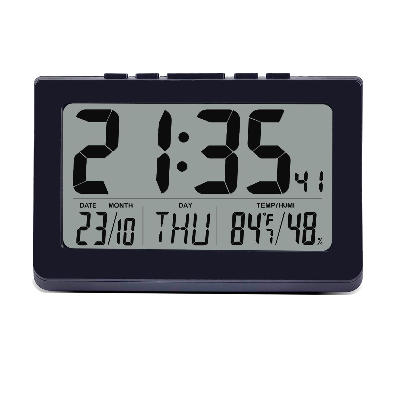 Multifunctional Digital Alarm Clock – Large HD Display, Time, Date, Day, Temp...