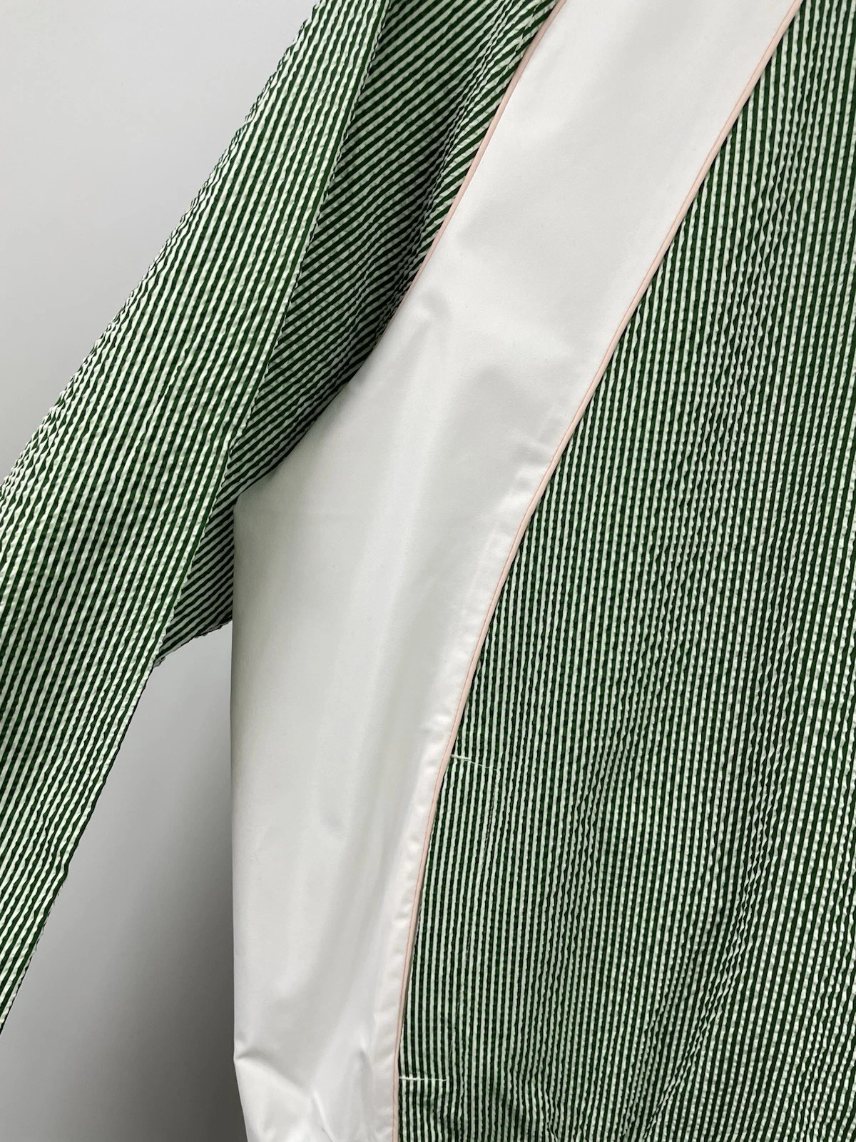 Malbon Valero Pullover Seersucker Quarter Zip Garden Green Large NWT image 7