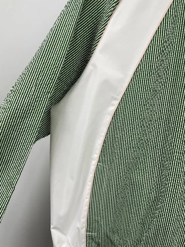 Malbon Valero Pullover Seersucker Quarter Zip Garden Green Large NWT image 7