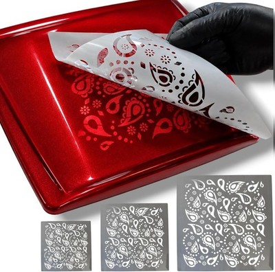 LiME LiNE Paisley Bandana Stencil Sets for Airbrushing, Custom Paint & Crafting
