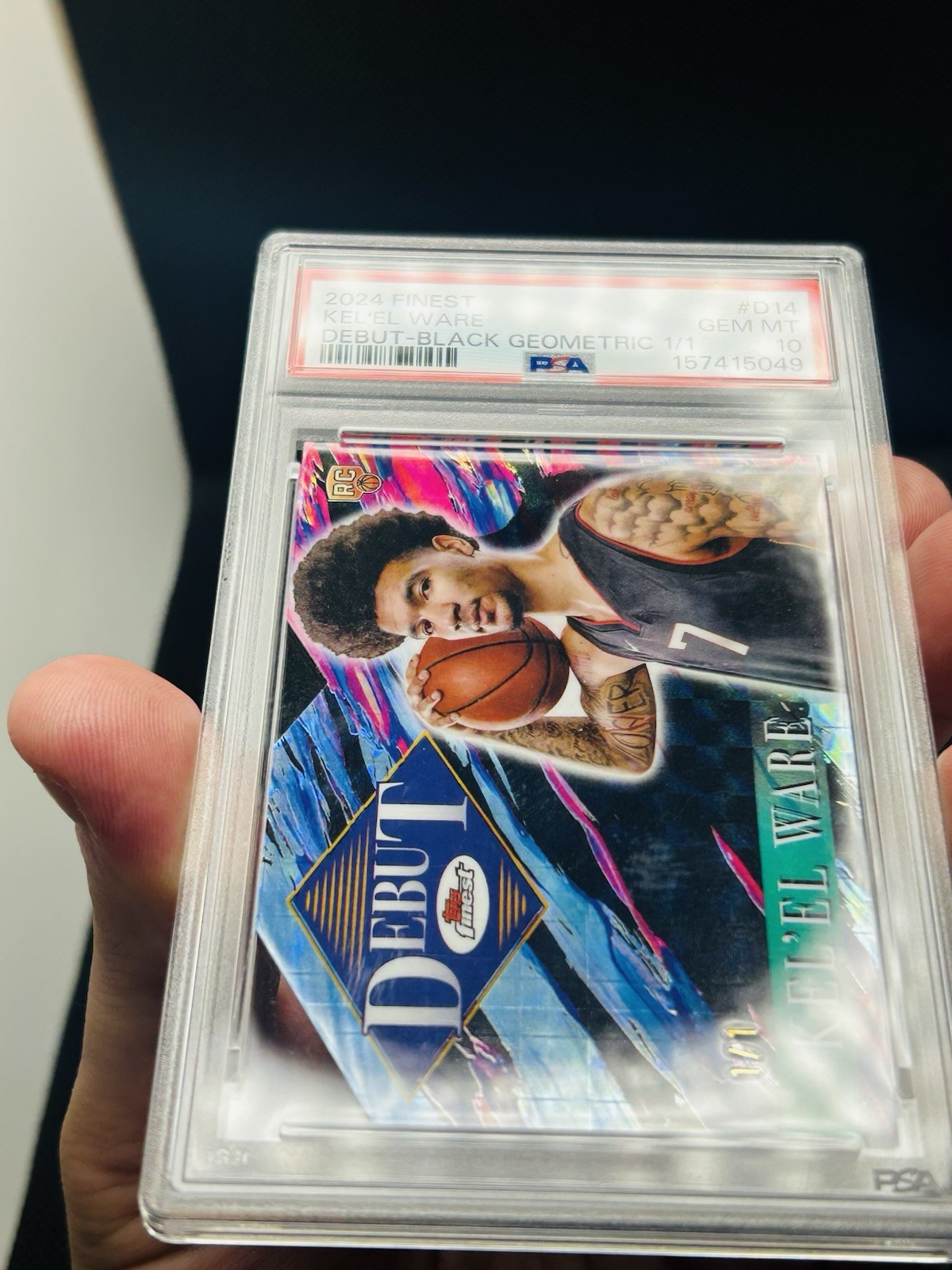 1/1 Superfractor Kel’el Ware 2024-25 Topps Finest Black Debut (RC) PSA 10–Rookie view 4