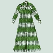 Diane Von Furstenberg Shirt Dress Vintage 70s Made Italy Nylon Psychedelic RARE