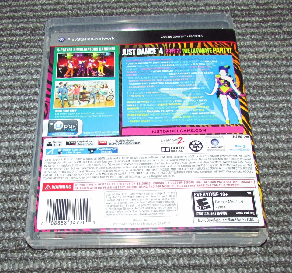 Just Dance 4 for PlayStation 3 PS3 Complete Fast Shipping - Image 2 of 2
