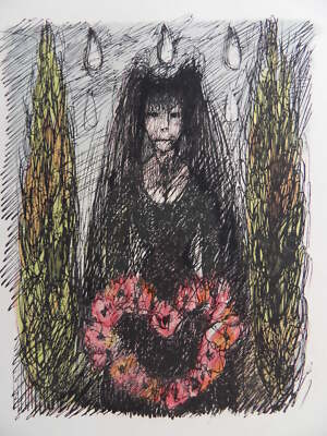 Edouard Goerg: The Widow, Engraving