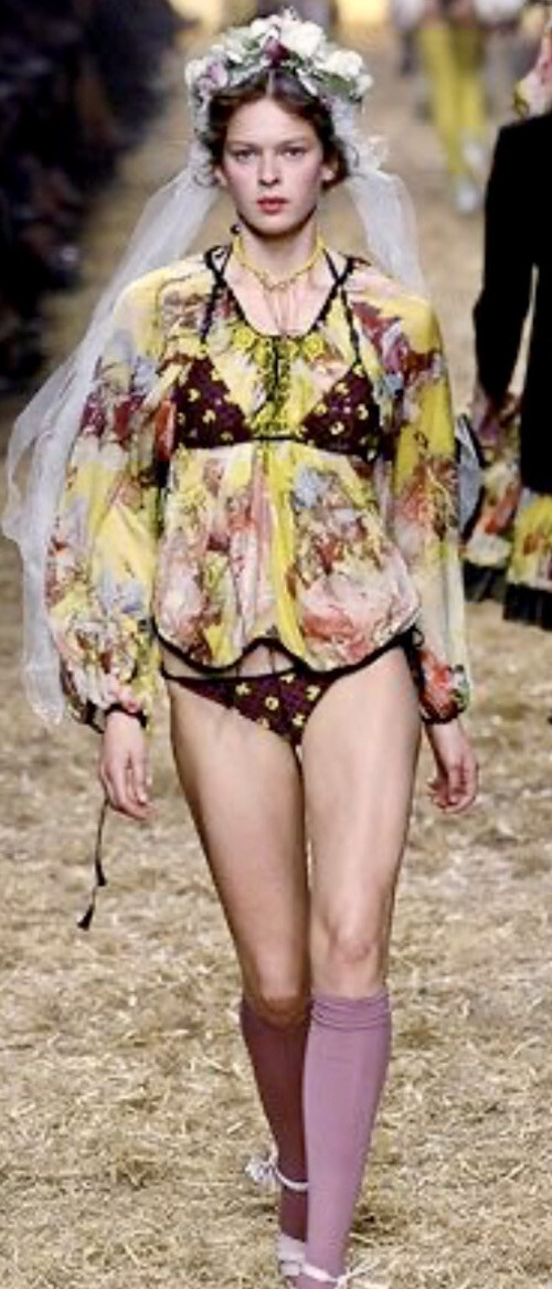 Runway JEAN PAUL GAULTIER S/S 2006 Silk Floral Peasant Runway JEAN PAUL GAULTIER S/S 2006 Silk Floral Peasant