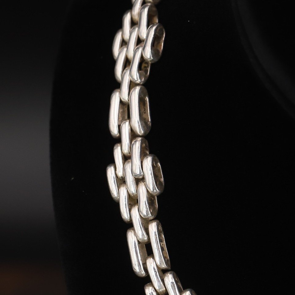 VTG Sterling Silver MEXICO TAXCO 11mm Panther Chain 18" Heavy