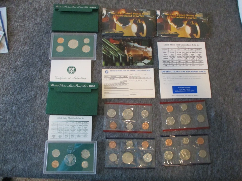 1990-95 US MINT PROOF + UNCIRCULATED + 1992 SILVER PROOF SET(27) - READ - Image 3 of 4