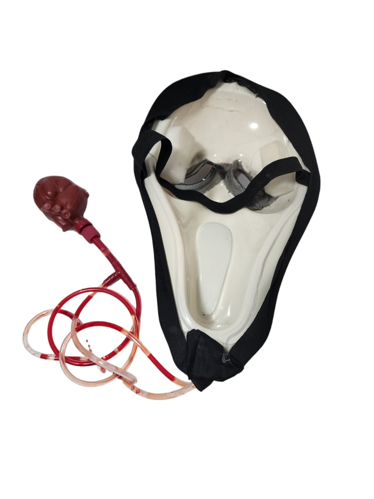 Scream Movie Ghost Face Bleeding Mask w/ Heart Blood Pump Halloween