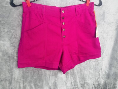  Knox Rose Women s magenta 5 button front soft shorts Size Large (pink) fuchsia