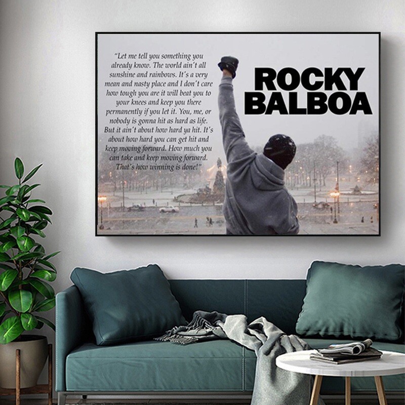 Rocky Balboa Quote Motivational canvas Gym Painting Street Art Modern Wall Decor