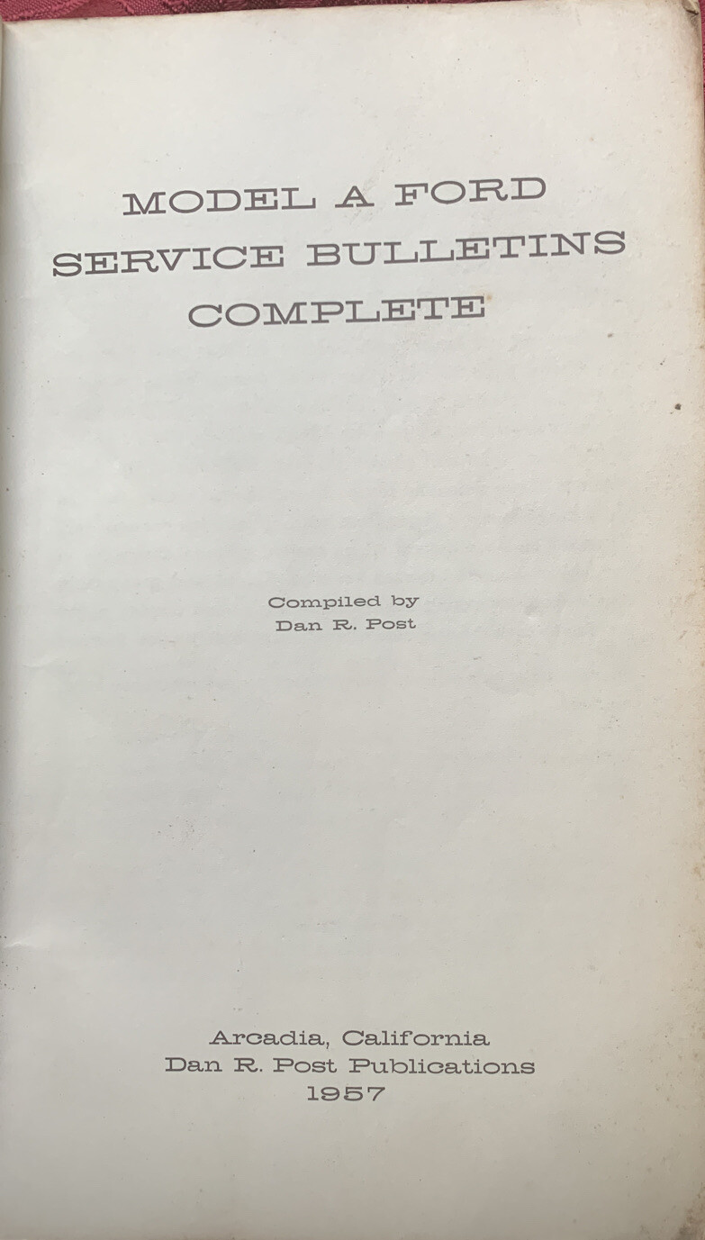 Book Model A ford Service Bulletins Compete eBay