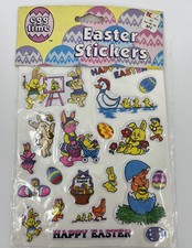 Vintage NOS Easter Puffy Stickers By Imperial Toy Co Sheet Of 21
