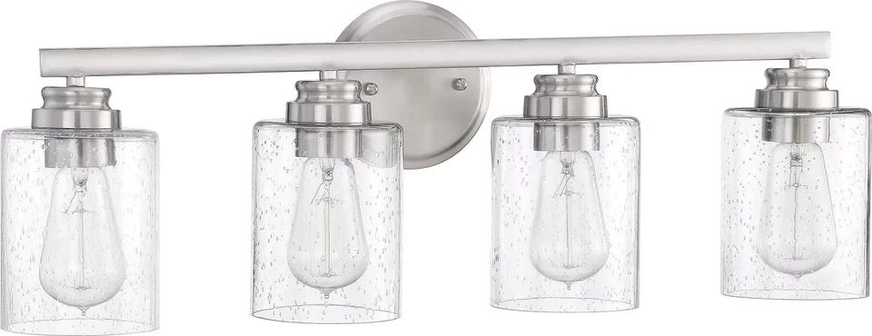 CRAFTMADE Bolden - Luz de tocador de baño de níquel cepillado - 50504-BNK Foto 2 de 4