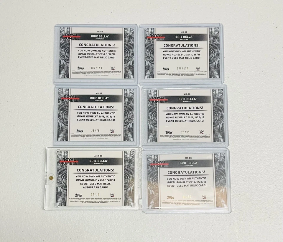 x6 WWE Brie Bella Topps Womens Division Mat Relic Auto /10 /50 /75 /99 Lot - Image 2 of 2