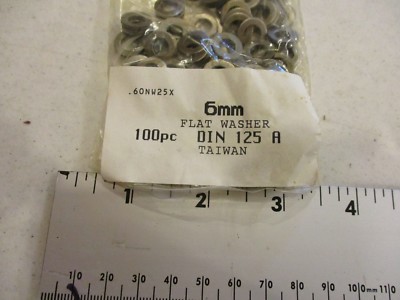 6mm flat washer...DIN 125A...Quan 100...