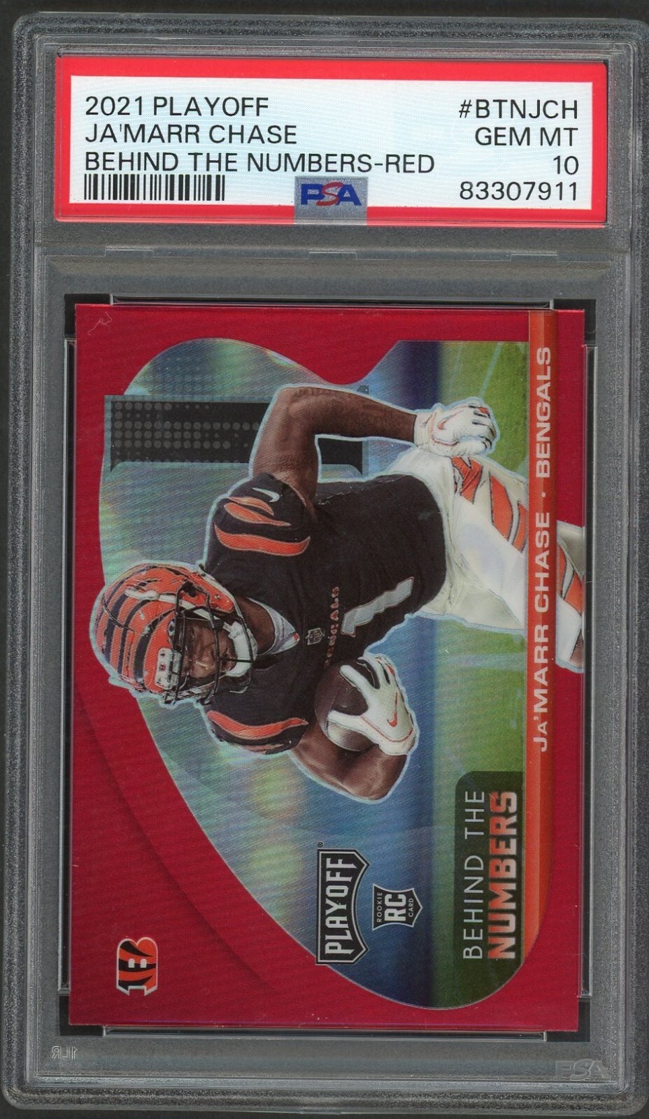 JaMarr Chase Panini Playoff Behind the Numbers #BTNJCH Red