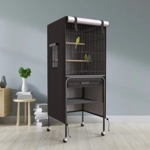 Couverture de cage d'oiseaux Couverture universelle de nuit Blackout Bonne nuit Petits animaux Noir Nouveau