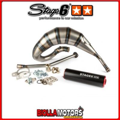 S6-9119310/RE Auspuff Stage6 Streetrace 70ccm Hochmontage CNC rot/schwarz DE