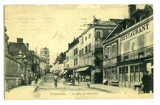 1918 Tonnerre. La Rue de L Hopital Vintage postcard A.E.F. Censored to USA