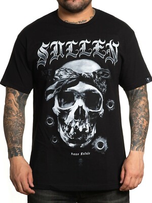 Sullen Men's Ivano Skull Short Sleeve T-shirt Tattoo Skull with Headband Tee