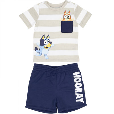 Bluey Peekaboo Bingo Boy's Shirt and Shorts 2-Piece Set Multi-Color