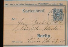 89319 - GERMANY - Postal History - Private STATIONERY Letter Card: Berlin 1891