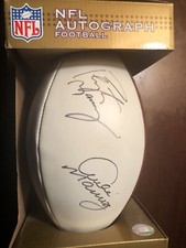 Peyton Manning Archie Manning Signed Football NFL The Duke Autograph Football