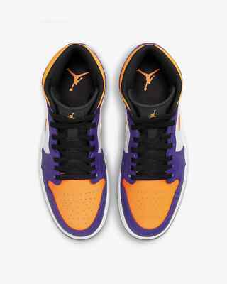 Air Jordan 1 Mid 'LA Lakers' Purple Dark Concord DQ8426-517 Men's