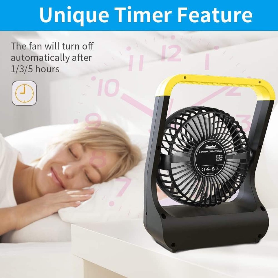 Gazeled Battery Powered Fan, Super Long Lasting Battery Powered Fans