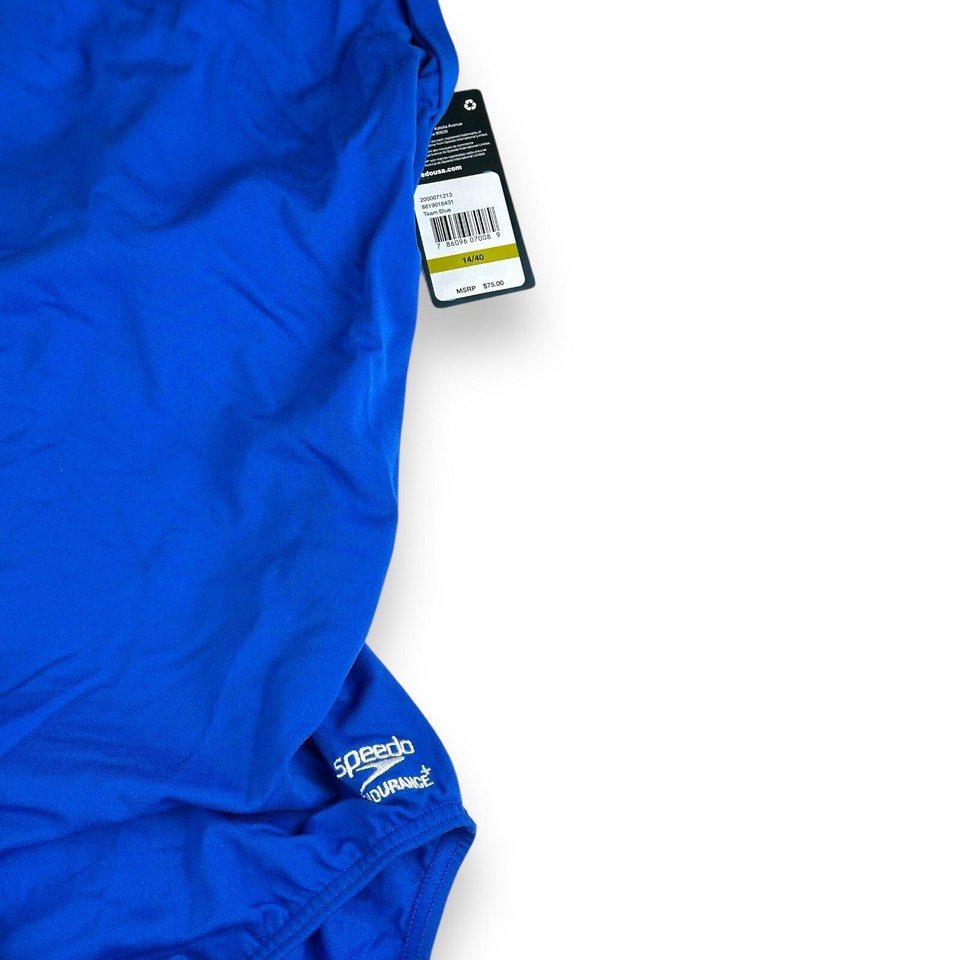 Speedo Women's Endurance+ Flyback One Piece Swimsuit, Speedo Blue, Size