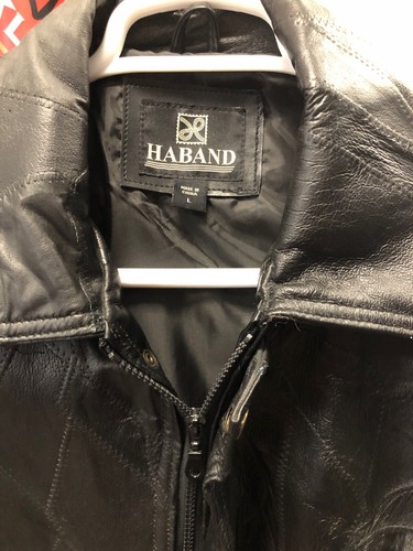 Black Patchwork Leather Jacket Coat 