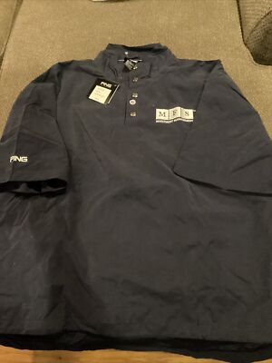 Ping Golf Short Sleeve Wind Jacket Mens XL New $75 Tag MFS Investments Logo
