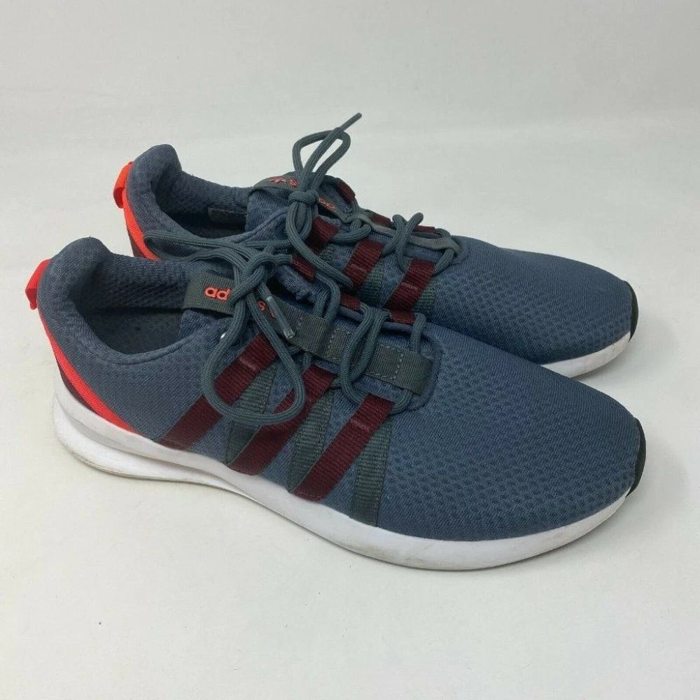 Natuur Bibliografie Kritisch Adidas Loop Racer running shoes mens 8 grey burgundy | eBay