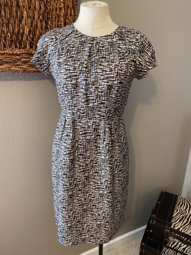 Banana Republic Black Cream Silk Dress 