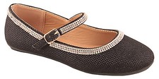 Girls Kids toddler glitter strip ballet flats shoes on sale now blk gold sliver