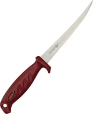 Rapala Hawk Fillet Knife 126SP 6" stainless flexible fillet blade. Dark red cont
