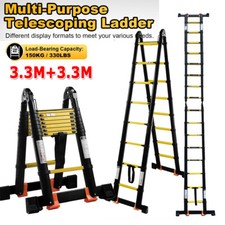 3.3+3.3M Aluminium Ladder Heavy Duty Multi-Purpose Foldable Folding A-frame Safe