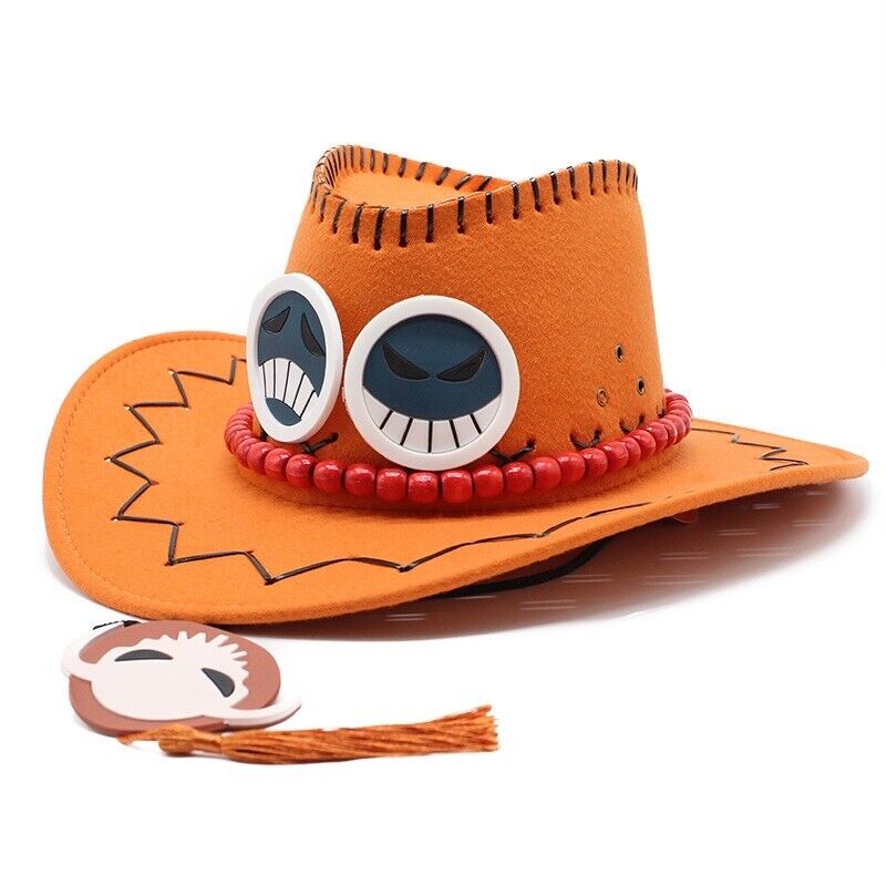 One Piece Cosplay - Portgas D Ace Cowboy Anime Hat