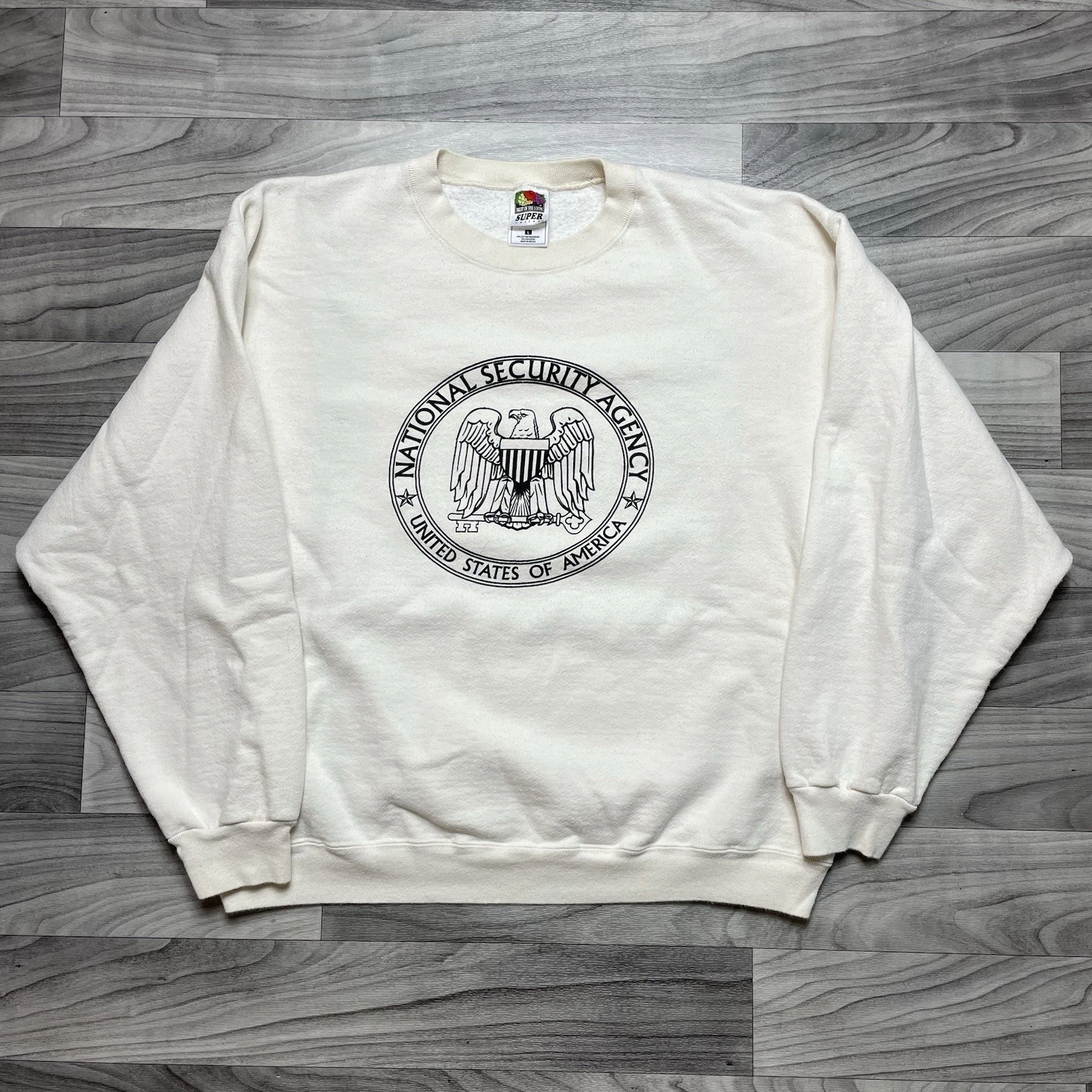 OFF WHITE Felpa Vintage NSA National Security Agency Uomo L Made in USA Off White