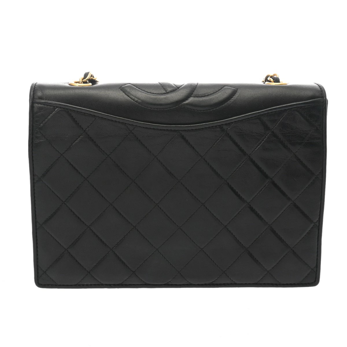 Chanel Black Lambskin Matelasse Chain Shoulder Bag for Women