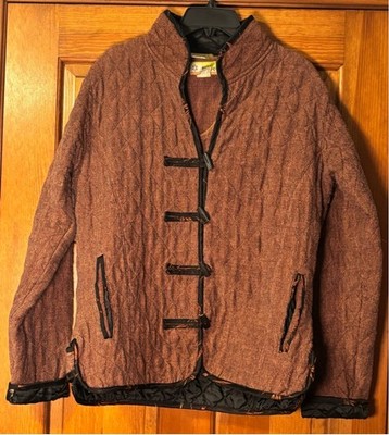 Tribe Handwoven Cotton Jacket & Vest Set Boho Nepal Artisan Size M/L