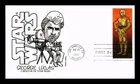 DR JIM STAMPS US COVER STAR WARS C-3PO FDC PANDA THERMOGRAPHED CACHET